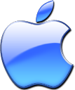 le logo d'Apple en bleu avec effect