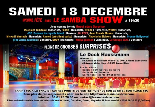 Flyer-Samba show du 18 decembre 2010 - verso - https://www.lobo-graphik.com