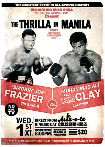 l'affiche de l'époque Un combat de Titant avec  Mohammed Ali VS Frazer