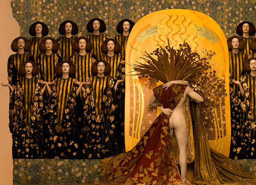 les oeuvres de Klimt en photo avec l'artiste Inge Prader